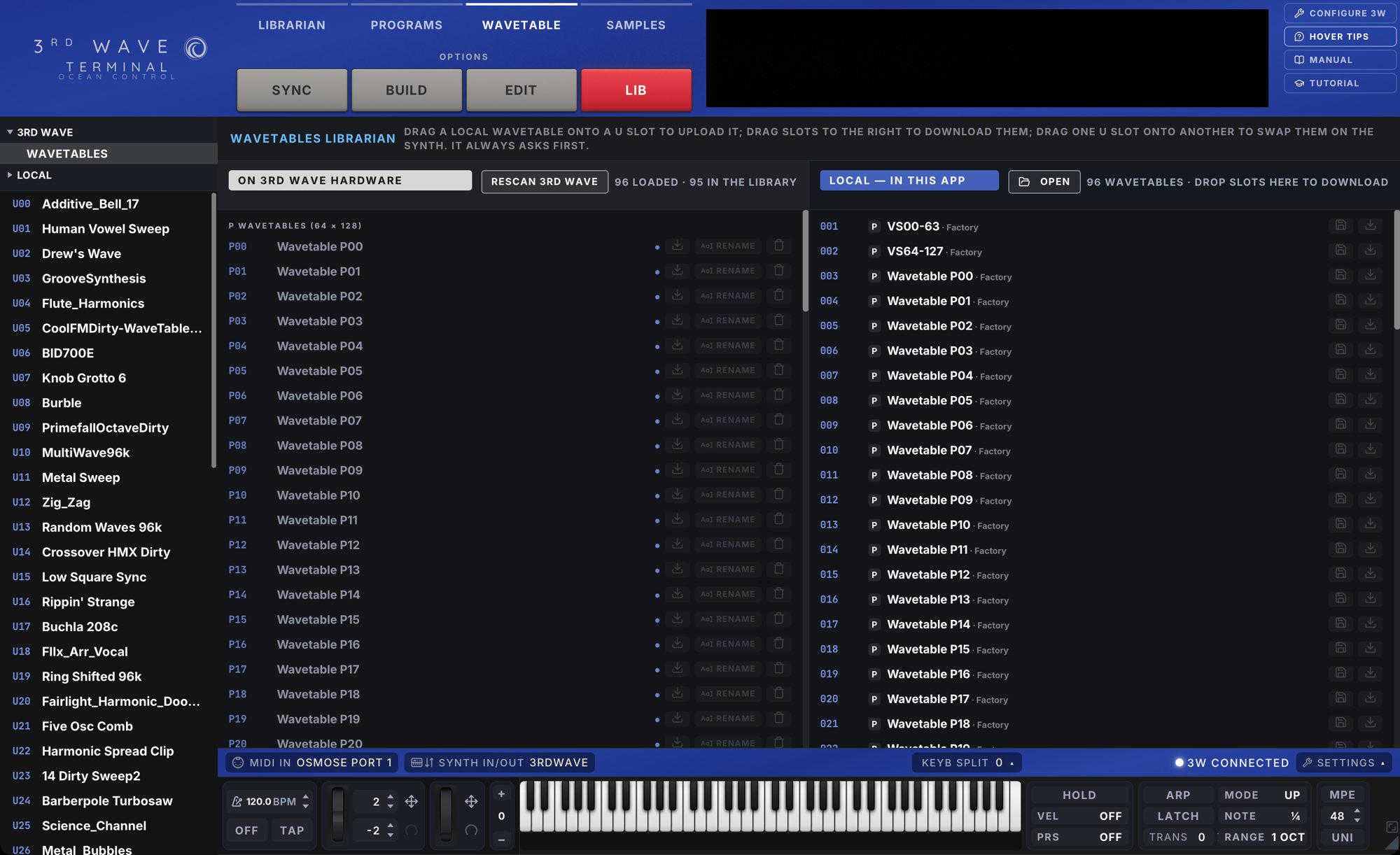 Wavetable library